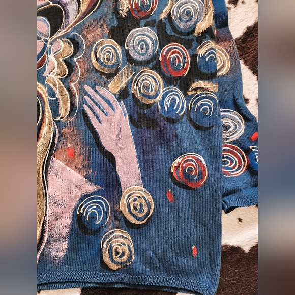 "KOLORWAY" WOMEN'S 80'S/90'S HAND PAINTED SWEATER - MULTI - Picture 2 of 4